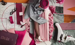 pink and gray fashion with accessories from a purse and shoes