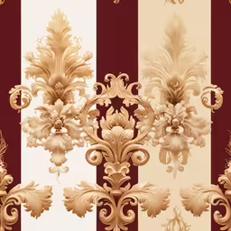 a wall paper with gold and red design