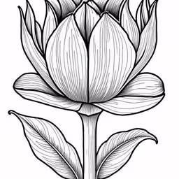 a drawing of a large flower