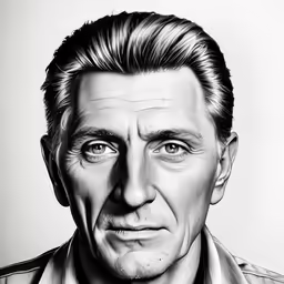 a man in a black and white photo of himself