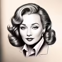 a beautiful woman wearing a jacket and jewelry is shown drawing