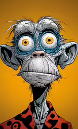 an illustration of a strange looking monkey with glasses