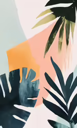 art that is multicolored with leaves on it