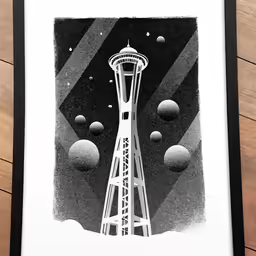 a black and white photo with space around it