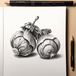 a drawing of a bunch of cloves