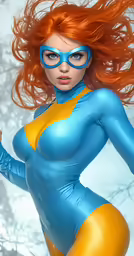 a woman dressed as x - women is posing for the camera