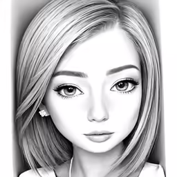 a drawing of a woman with long hair