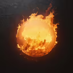 a big fireball with lots of flames and bright, yellow flames