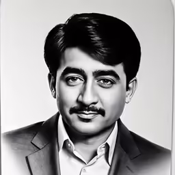 an etching photo of the image of a man with a mustache