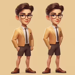 a couple of 3d men with glasses