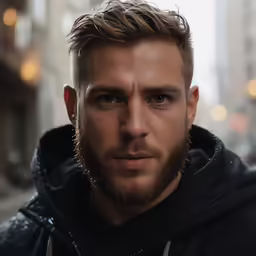a man that has a beard and some hair