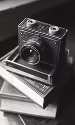 two cameras sitting on top of each other