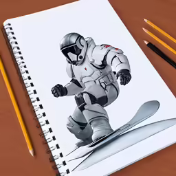 an image of a person in a helmet skiing