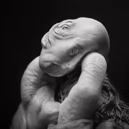 a close up of a person holding a doll