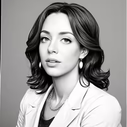 a woman wearing a blazer with a very pretty face