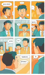 comic strip with comics and an image of man in business attire