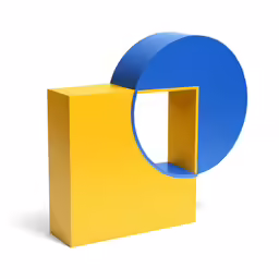 the blue sphere is positioned next to a yellow box