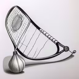 /tmp/FOOgsZ3FO.jpg = a black and white drawing of a tennis racquet leaning against it
,/tmp/FOOgsZ3FO.jpg = pencil drawing of a ball and tennis racket
,/tmp/FOOgsZ3FO.jpg = the image is done in a surreal manner
,/tmp/FOOgsZ3FO.jpg = an artistic picture of a chair made of wire
,/tmp/FOOgsZ3FO.jpg = an abstract drawing of a badminton racket and ball
,/tmp/FOOgsZ3FO.jpg = a drawing of a tennis racket leaning against a wall
,/tmp/FOOgsZ3FO.jpg = there is a chair with a tennis racket on it
