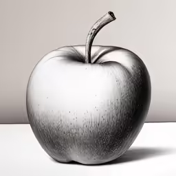 an apple on the ground with white background