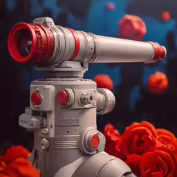 the red and white scope on top of a telescope