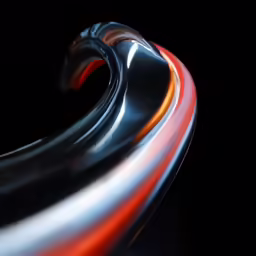 an abstract image of lines and curves on black