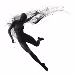 a man is floating in the air with a surfboard