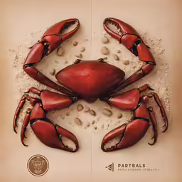 the two crabs are on a piece of paper
