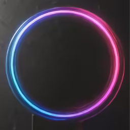 a black background with a ring light that looks like a circular