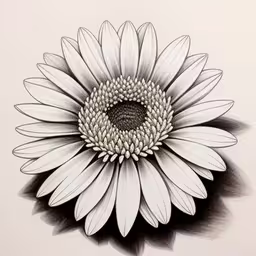 a drawing of a flower with white petals,an abstract flower drawing with a white background