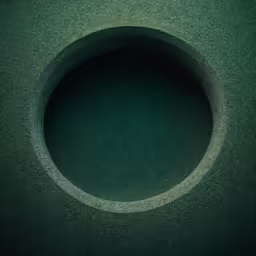 a circular object is in the middle of a green carpet