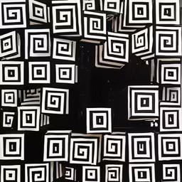 a black square pattern with an odd shape