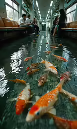 a bunch of fish that are in some water