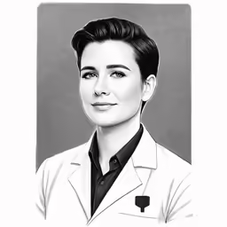 the portrait of ellen woll is drawn in black and white