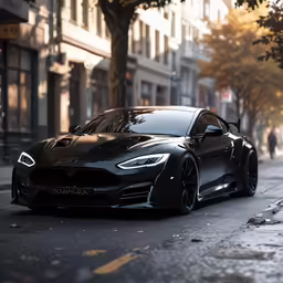 a black masera parked on the side of a street