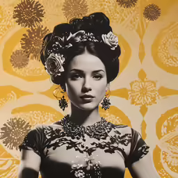 an image of a woman with floral tiara