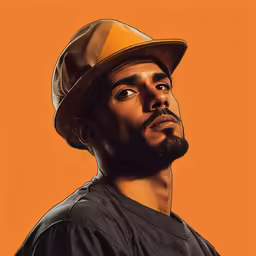 a close up of a person wearing a hat