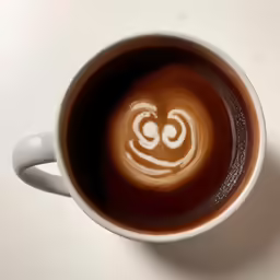 an image of a coffee with faces on it