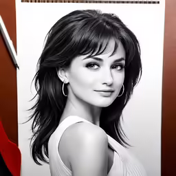a drawing of a female with a very sexy face