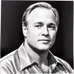a black and white photo of a man