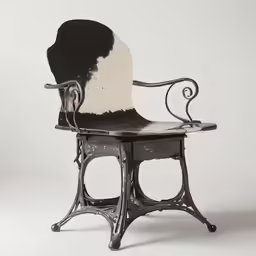 a chair with a white and black top