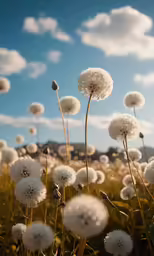 flowers with white petals against a blue sky
