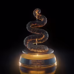an artistic item with lights in it is on display