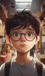 an animated man with glasses and suspenders looks at the camera