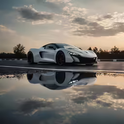 a white car that is sitting in the sand