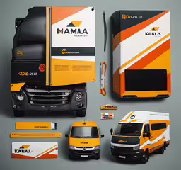a truck design for a construction company,this is a brochure design of a service truck
