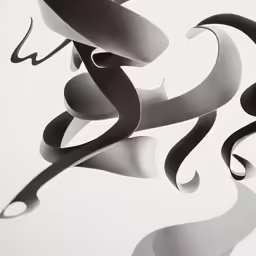 this abstract design uses several curved papers