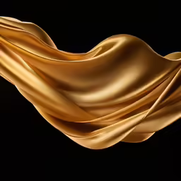 a silk fabric flying through the wind on a black background