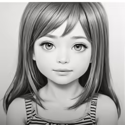 a drawing of a young girl