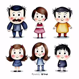 cartoon people from around the world,a group of people in cartoon style are standing together