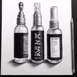 two bottles next to each other with some sort of ink